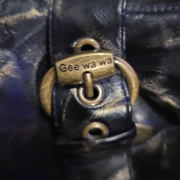 Gee WaWa Anthropologie Distressed Black & Gold Lava Ankle Boots Boho Steampunk - Picture 4 of 11